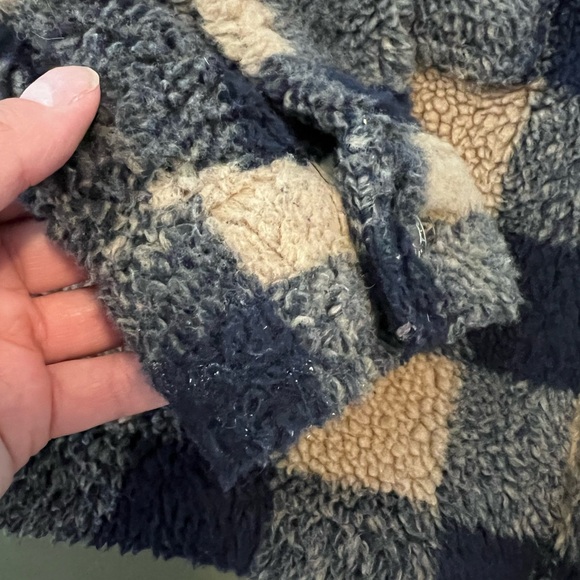 American Eagle Outfitters Navy and Beige Teddy Jacket - Picture 8 of 9